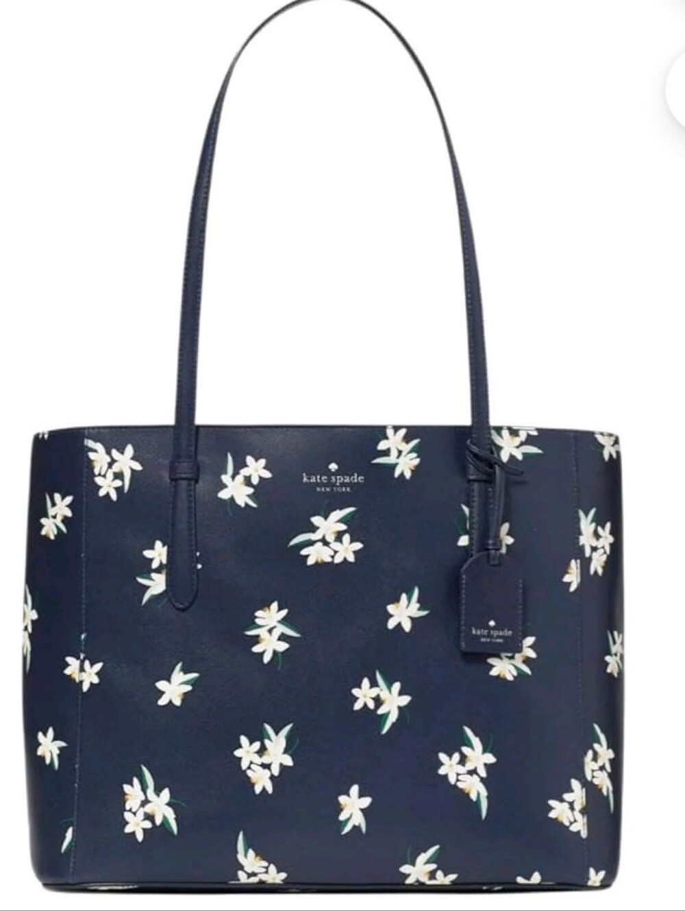 Kate Spade New York Womens Floral Tote Bag Parisian Blue